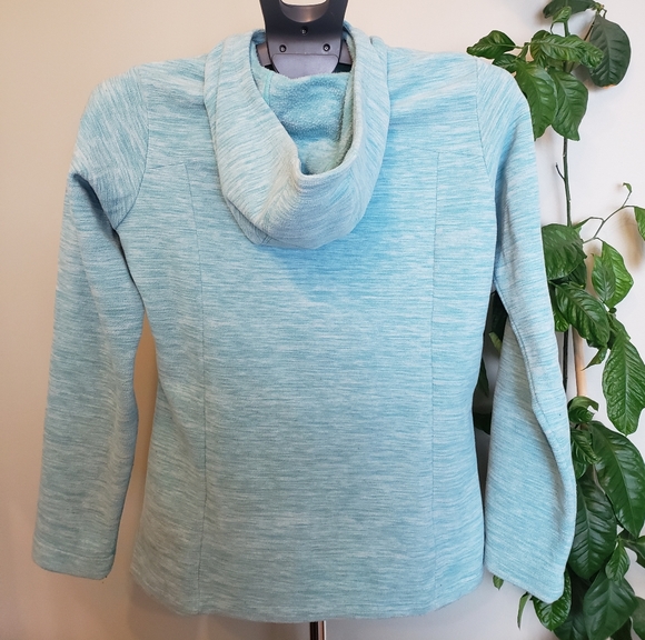 Mountain Hardwear fleece heathered blue hoodie sz small - Picture 5 of 9